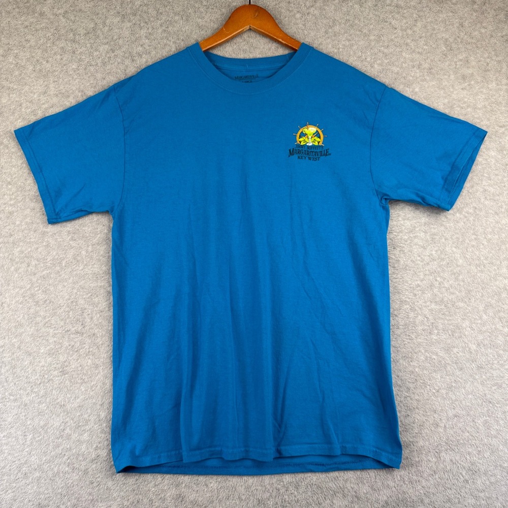 Margaritaville Key West Jimmy Buffett T-Shirt Mens Large Blue Cotton